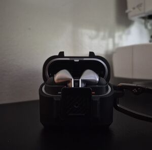 Wireless Earbuds with Charging Case - Silver & Black